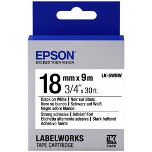 Epson LabelWorks LK-5WBW, páska pro tiskárny etiket, 18mm, 9m, černo-bílá - C53S655012