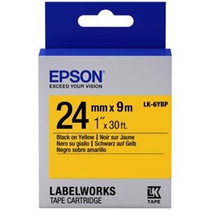 Epson LabelWorks LK-6YBP, páska pro tiskárny etiket, 24mm, 9m, černo-žlutá - C53S656005
