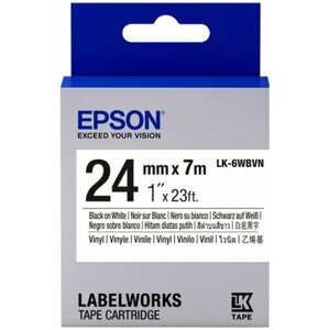 Epson LabelWorks LK-6WBVN, páska pro tiskárny etiket, 24mm, 7m, černo-bílá - C53S656020