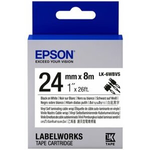 Epson LabelWorks LK-6WBVS, páska pro tiskárny etiket, 24mm, 8m, černo-bílo - C53S656022