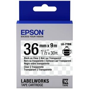 Epson LabelWorks LK-7TBN, páska pro tiskárny etiket, 36mm, 9m, černo-transparentní - C53S657007
