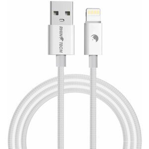 RhinoTech kabel USB-A - Lightning, 12W, 1m, opletený, bílá - RTACC383
