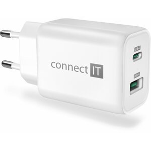 CONNECT IT síťový adaptér GaN Wanderer2, USB-C, USB-A, PD 33W, bílá - CWC-2080-WH