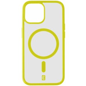 Cellularline zadní kryt Pop Mag s podporou Magsafe pro Apple iPhone 15, čirá/limetková - POPMAGIPH15L