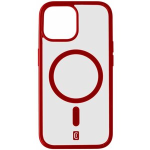 Cellularline zadní kryt Pop Mag s podporou Magsafe pro Apple iPhone 15, čirá/červená - POPMAGIPH15R
