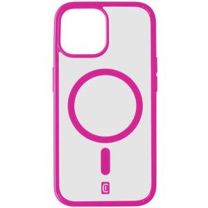 Cellularline zadní kryt Pop Mag s podporou Magsafe pro Apple iPhone 15 Plus, čirá/růžová - POPMAGIPH15MAXF