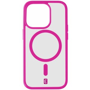 Cellularline zadní kryt Pop Mag s podporou Magsafe pro Apple iPhone 15 Pro, čirá/růžová - POPMAGIPH15PROF