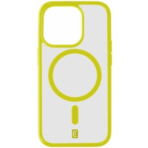 Cellularline zadní kryt Pop Mag s podporou Magsafe pro Apple iPhone 15 Pro, čirá/limetková - POPMAGIPH15PROL