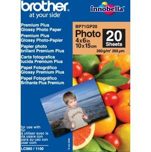 Brother Foto papír BP71GP20, 10x15 cm, 20 listů, 260g/m2, lesklý - BP71GP20