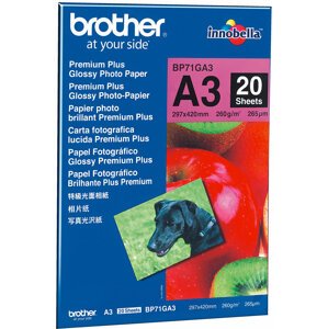 Brother Foto papír BP71GA3, A3, 20 ks, 260g/m2, lesklý - BP71GA3