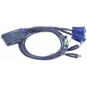 ATEN 2-port KVM USB mini, audio, 1,8m - CS-62U
