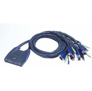 ATEN 4-port KVM USB mini, audio, 1.8m - CS-64U