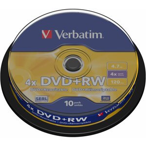 Verbatim DVD+RW 4.7GB 4x, 10ks, spindle - 43488