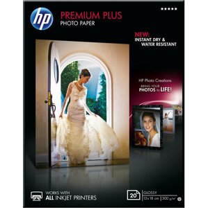 HP Foto papír Premium Glossy Plus CR676A, 13x18, 20 ks, 300g/m2, lesklý - CR676A